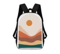 sinyumoney 4Girls Geometric Landscape 6 Backpack 3D Printed Boy School Backpack Casual Daypack Lightweight Rucksack for Middle School Students 17inch