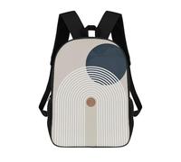 sinyumoney 4Girls Geometric Shapes 6 Backpack 3D Printed Boy School Backpack Casual Daypack Lightweight Rucksack for Middle School Students 17inch