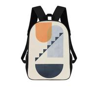 sinyumoney 4Girls Geometric Shapes J Backpack 3D Printed Boy School Backpack Casual Daypack Lightweight Rucksack for Middle School Students 17inch