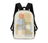 sinyumoney 4Girls Geometric Shapes S Backpack 3D Printed Boy School Backpack Casual Daypack Lightweight Rucksack for Middle School Students 17inch