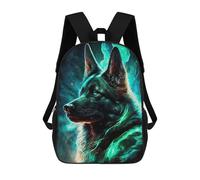 sinyumoney 4Girls German Shepherd Dog Mythic Backpack 3D Printed Boy School Backpack Casual Daypack Lightweight Rucksack for Middle School Students 17inch