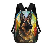 sinyumoney 4Girls German Shepherd Stained Backpack 3D Printed Boy School Backpack Casual Daypack Lightweight Rucksack for Middle School Students 17inch
