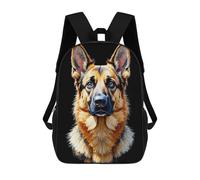sinyumoney 4Girls German Shepherds Watchful Eyes Backpack 3D Printed Boy School Backpack Casual Daypack Lightweight Rucksack for Middle School Students 17inch