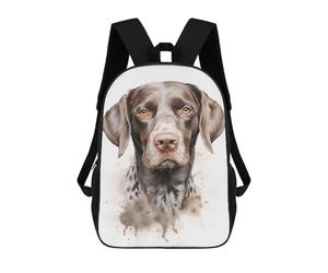 sinyumoney 4Girls German Shorthaired Dog Backpack 3D Printed Boy School Backpack Casual Daypack Lightweight Rucksack for Middle School Students 17inch