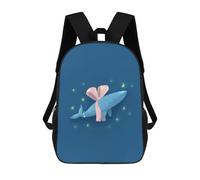sinyumoney 4Girls Gift Whale Backpack 3D Printed Boy School Backpack Casual Daypack Lightweight Rucksack for Middle School Students 17inch