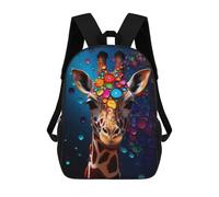 sinyumoney 4Girls Giraffe Mosaic Art Backpack 3D Printed Boy School Backpack Casual Daypack Lightweight Rucksack for Middle School Students 17inch