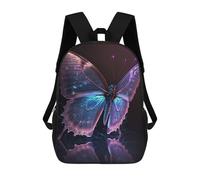sinyumoney 4Girls Glowing Butterfly Artwork-18 Backpack 3D Printed Boy School Backpack Casual Daypack Lightweight Rucksack for Middle School Students 17inch