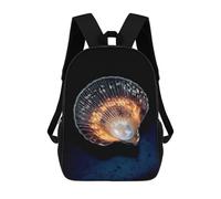 sinyumoney 4Girls Glowing Seashell on Dark Background Backpack 3D Printed Boy School Backpack Casual Daypack Lightweight Rucksack for Middle School Students 17inch