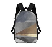 sinyumoney 4Girls Gold And Silver Art 1 Backpack 3D Printed Boy School Backpack Casual Daypack Lightweight Rucksack for Middle School Students 17inch