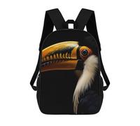 sinyumoney 4Girls Gold Toucan Bird Backpack 3D Printed Boy School Backpack Casual Daypack Lightweight Rucksack for Middle School Students 17inch