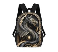 sinyumoney 4Girls Golden Dragon Illustration -1 Backpack 3D Printed Boy School Backpack Casual Daypack Lightweight Rucksack for Middle School Students 17inch