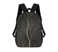 sinyumoney 4Girls Golden Lines 01 Backpack 3D Printed Boy School Backpack Casual Daypack Lightweight Rucksack for Middle School Students 17inch