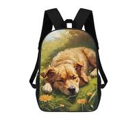 sinyumoney 4Girls Golden Retrievers Dream Backpack 3D Printed Boy School Backpack Casual Daypack Lightweight Rucksack for Middle School Students 17inch