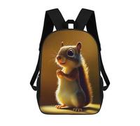 sinyumoney 4Girls Golden Squirrel Holding Nut Backpack 3D Printed Boy School Backpack Casual Daypack Lightweight Rucksack for Middle School Students 17inch