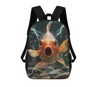 sinyumoney 4Girls Goldfish Lightning Backpack 3D Printed Boy School Backpack Casual Daypack Lightweight Rucksack for Middle School Students 17inch