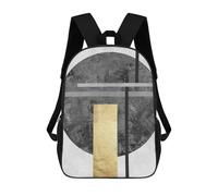 sinyumoney 4Girls Gray And Gold Art 01 Backpack 3D Printed Boy School Backpack Casual Daypack Lightweight Rucksack for Middle School Students 17inch