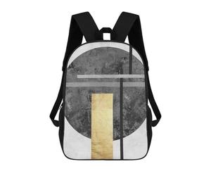 sinyumoney 4Girls Gray And Gold Art 01 Backpack 3D Printed Boy School Backpack Casual Daypack Lightweight Rucksack for Middle School Students 17inch