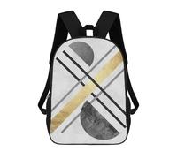 sinyumoney 4Girls Gray And Gold Art 02 Backpack 3D Printed Boy School Backpack Casual Daypack Lightweight Rucksack for Middle School Students 17inch