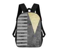 sinyumoney 4Girls Gray And Gold Art T Backpack 3D Printed Boy School Backpack Casual Daypack Lightweight Rucksack for Middle School Students 17inch