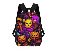 sinyumoney 4Girls Halloween Pumpkin Party -1 Backpack 3D Printed Boy School Backpack Casual Daypack Lightweight Rucksack for Middle School Students 17inch