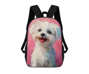 sinyumoney 4Girls Happy Cute Dog Backpack 3D Printed Boy School Backpack Casual Daypack Lightweight Rucksack for Middle School Students 17inch