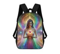 sinyumoney 4Girls Heart Guidance Backpack 3D Printed Boy School Backpack Casual Daypack Lightweight Rucksack for Middle School Students 17inch