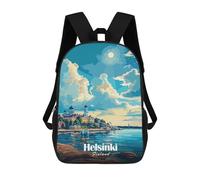 sinyumoney 4Girls Helsinki Finland Travel Backpack 3D Printed Boy School Backpack Casual Daypack Lightweight Rucksack for Middle School Students 17inch