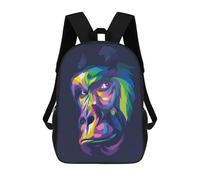 sinyumoney 4Girls Hi Gorilla Backpack 3D Printed Boy School Backpack Casual Daypack Lightweight Rucksack for Middle School Students 17inch