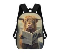 sinyumoney 4Girls Highland Cow Toilet Backpack 3D Printed Boy School Backpack Casual Daypack Lightweight Rucksack for Middle School Students 17inch