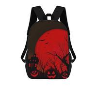 sinyumoney 4Girls Horror Red Pumpkin Backpack 3D Printed Boy School Backpack Casual Daypack Lightweight Rucksack for Middle School Students 17inch