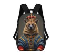 sinyumoney 4Girls Hyena King Backpack 3D Printed Boy School Backpack Casual Daypack Lightweight Rucksack for Middle School Students 17inch