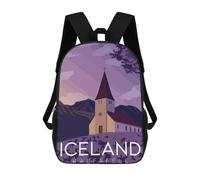 sinyumoney 4Girls Iceland Kalfafell Travel Backpack 3D Printed Boy School Backpack Casual Daypack Lightweight Rucksack for Middle School Students 17inch