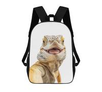 sinyumoney 4Girls Iguana Selfie Backpack 3D Printed Boy School Backpack Casual Daypack Lightweight Rucksack for Middle School Students 17inch