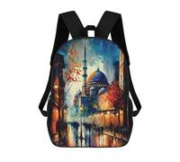 sinyumoney 4Girls Istanbul Streets Backpack 3D Printed Boy School Backpack Casual Daypack Lightweight Rucksack for Middle School Students 17inch