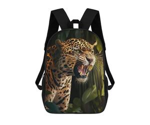 sinyumoney 4Girls Jaguar Roar in Jungle Backpack 3D Printed Boy School Backpack Casual Daypack Lightweight Rucksack for Middle School Students 17inch