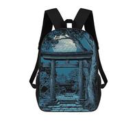 sinyumoney 4Girls Japanese Torii Gate Under Moonlight Backpack 3D Printed Boy School Backpack Casual Daypack Lightweight Rucksack for Middle School Students 17inch