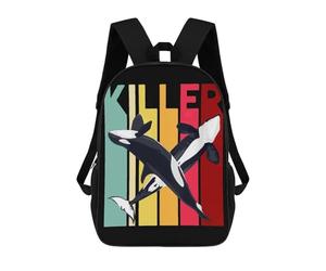 sinyumoney 4Girls Killer Whale Backpack 3D Printed Boy School Backpack Casual Daypack Lightweight Rucksack for Middle School Students 17inch
