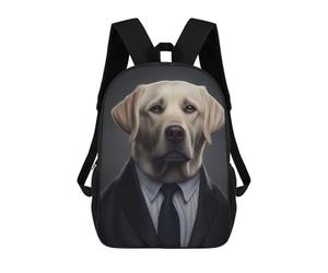 sinyumoney 4Girls Labrador Suit Backpack 3D Printed Boy School Backpack Casual Daypack Lightweight Rucksack for Middle School Students 17inch