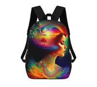 sinyumoney 4Girls Lady Synesthesia Percepts Backpack 3D Printed Boy School Backpack Casual Daypack Lightweight Rucksack for Middle School Students 17inch