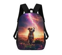 sinyumoney 4Girls Lightning Dog in Fantasy Landscape Backpack 3D Printed Boy School Backpack Casual Daypack Lightweight Rucksack for Middle School Students 17inch