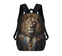 sinyumoney 4Girls Lion in Boho Suit Backpack 3D Printed Boy School Backpack Casual Daypack Lightweight Rucksack for Middle School Students 17inch
