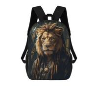 sinyumoney 4Girls Lion Rasta Jamaica Backpack 3D Printed Boy School Backpack Casual Daypack Lightweight Rucksack for Middle School Students 17inch