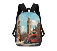 sinyumoney 4Girls London United Kingdom Backpack 3D Printed Boy School Backpack Casual Daypack Lightweight Rucksack for Middle School Students 17inch