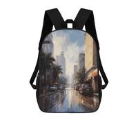 sinyumoney 4Girls Los Angeles Art USA Backpack 3D Printed Boy School Backpack Casual Daypack Lightweight Rucksack for Middle School Students 17inch