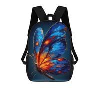 sinyumoney 4Girls Luminous Butterfly - Expressionist Animal Art Backpack 3D Printed Boy School Backpack Casual Daypack Lightweight Rucksack for Middle School Students 17inch