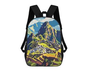 sinyumoney 4Girls Machu Picchu Landscape Backpack 3D Printed Boy School Backpack Casual Daypack Lightweight Rucksack for Middle School Students 17inch