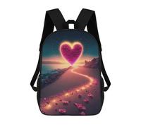 sinyumoney 4Girls Magical Heart Pathway Backpack 3D Printed Boy School Backpack Casual Daypack Lightweight Rucksack for Middle School Students 17inch