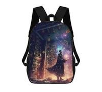 sinyumoney 4Girls Magical Library Portal Backpack 3D Printed Boy School Backpack Casual Daypack Lightweight Rucksack for Middle School Students 17inch