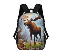 sinyumoney 4Girls Magical Moose Safari Backpack 3D Printed Boy School Backpack Casual Daypack Lightweight Rucksack for Middle School Students 17inch