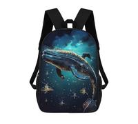sinyumoney 4Girls Magical Whale Backpack 3D Printed Boy School Backpack Casual Daypack Lightweight Rucksack for Middle School Students 17inch